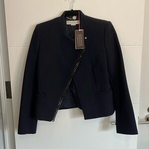 Stella McCartney Navy Wool Blazer with chain detail - size 38, NWT